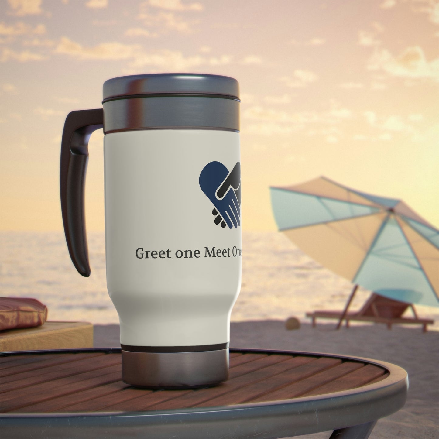 Stainless Steel Travel Mug with Handle, 14oz