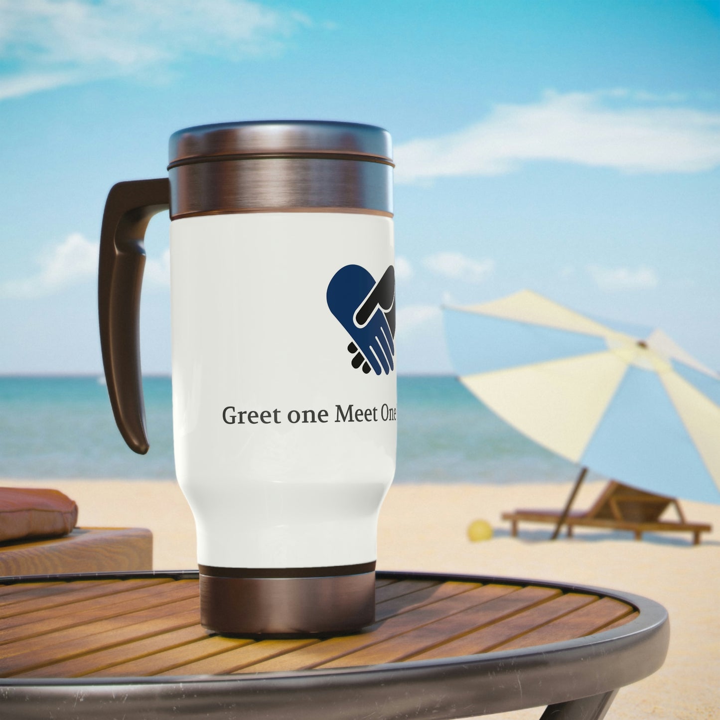 Stainless Steel Travel Mug with Handle, 14oz